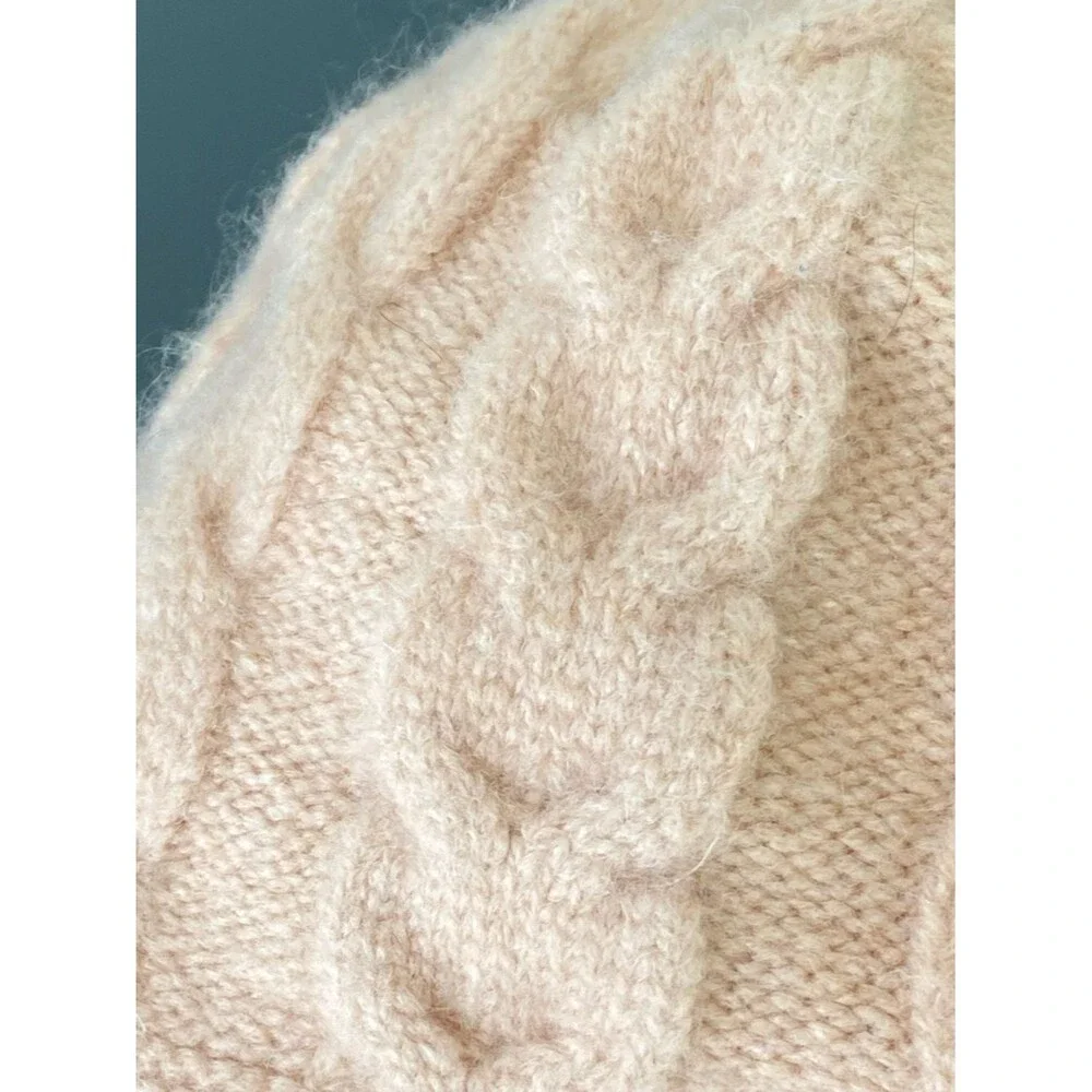 pistil Blush Cable Knit Visor Beanie with Logo Plate Casual Preppy Street Chic